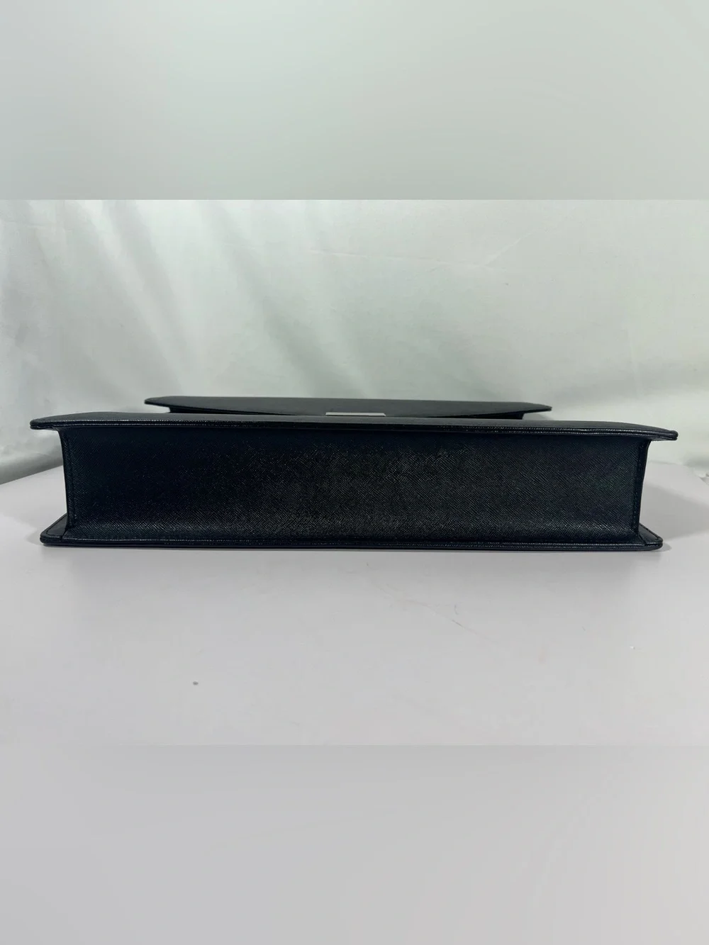 3079: Burberry Black Saffiano Leather Briefcase Attache Case